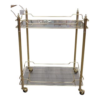 Vintage Brass Bar Cart For Sale
