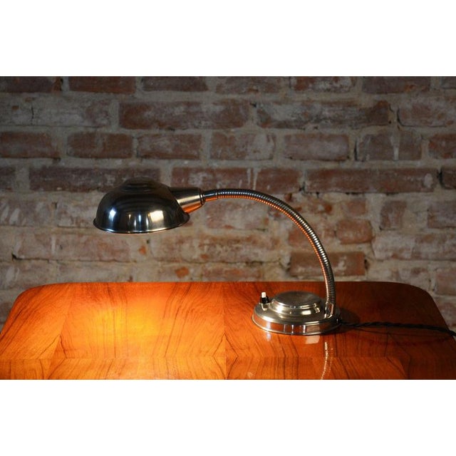 Czech Bauhaus Table Lamp in Chromed Steel and Aluminium by J. Vorel, 1930s For Sale - Image 10 of 14