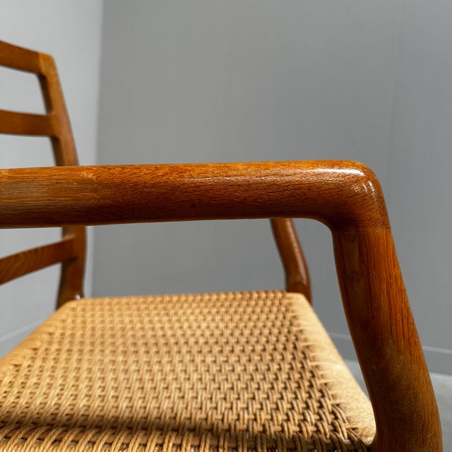 Wood Danish Model 68 Dining Chair in Oak and Paper Cord by Niels Otto Møller. for J.L. Møllers, 1980s For Sale - Image 7 of 9