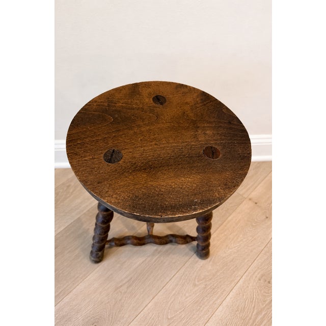 French Antique French Bobbin Stool For Sale - Image 3 of 4