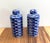 Set of two Schoal Blue and White Ceramic Fish Detail Lidded Ginger Jar, a Chinoiserie-style decorative vessel featuring a...
