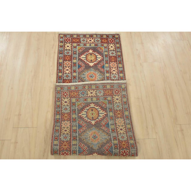 Kazak Runner 2′ X 6′ Purple Wool Tribal Hand-Knotted Oriental Rug For Sale - Image 9 of 10