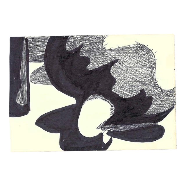 1960s Robert Angeloch Abstract Modern Drawing For Sale