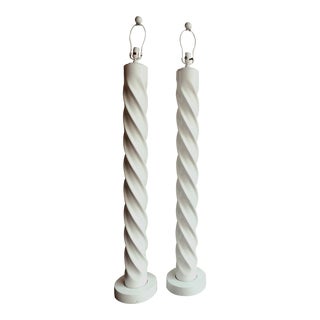 Post Modern Spiral Floor Lamps in the Style of Michael Taylor - a Pair For Sale