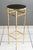 Art Deco side table with black glass, Vienna, circa 1920s Brass polished and stove enameled