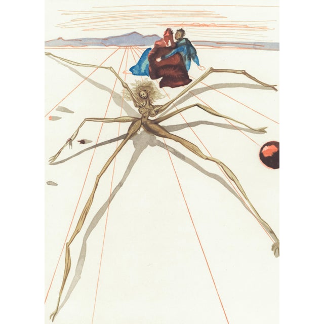 Abstract 1963 Dalí Divine Comedy Engraving Purgatoire Chant 12 "Arachné" (Arachne) For Sale - Image 3 of 9