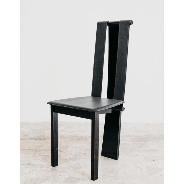 Black Postmodern Dining Chairs, 1980s, Set of 4 For Sale - Image 8 of 17