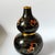 Vintage Cloisonné Enamel Double-Gourd Vase – Black Ground With Gilt Bat & Cloud Motif For Sale - Image 4 of 8