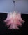 Mid-Century Modern Italian Murano Three-Tier Pink Felci Glass Chandelier- 48 Glasses For Sale - Image 3 of 10