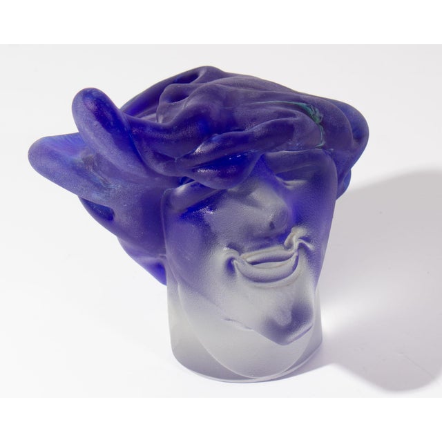 1995 Signed Art Glass Bust Sculpture by Stephen Fellerman and Clair Raabe For Sale - Image 4 of 7