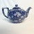 1970s Arts & Crafts Staffordshire English Calico Teapot, Blue and White. For Sale - Image 6 of 9