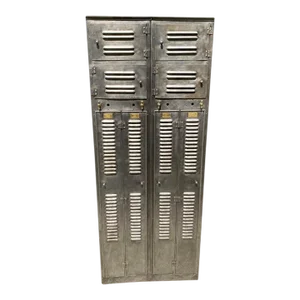 1920s Industrial Brushed Steel Factory Lockers by Hart & Hutchinson Co.