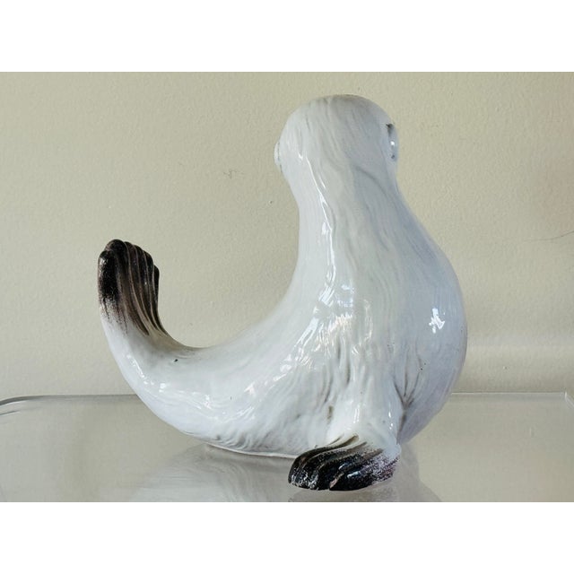 Ceramic Mid-Century Italian Glazed Terracotta Seal Pups - a Pair For Sale - Image 7 of 12