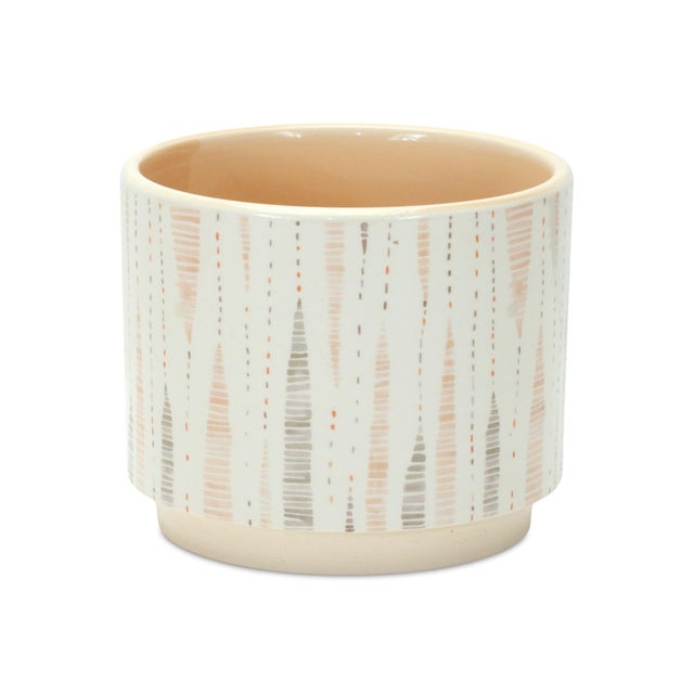 Modern Blush Patterned Stacking Pot (Set of 3) For Sale - Image 3 of 4