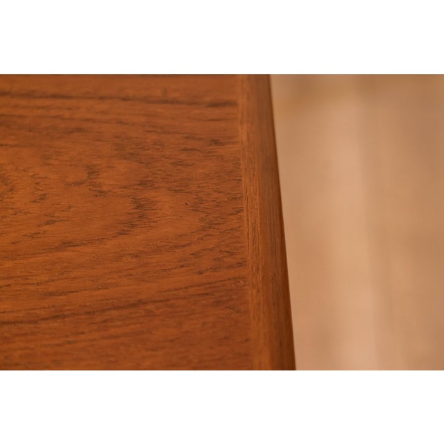 Brown Danish Modern Teak Expandable Draw Leaf Dining Table For Sale - Image 8 of 16