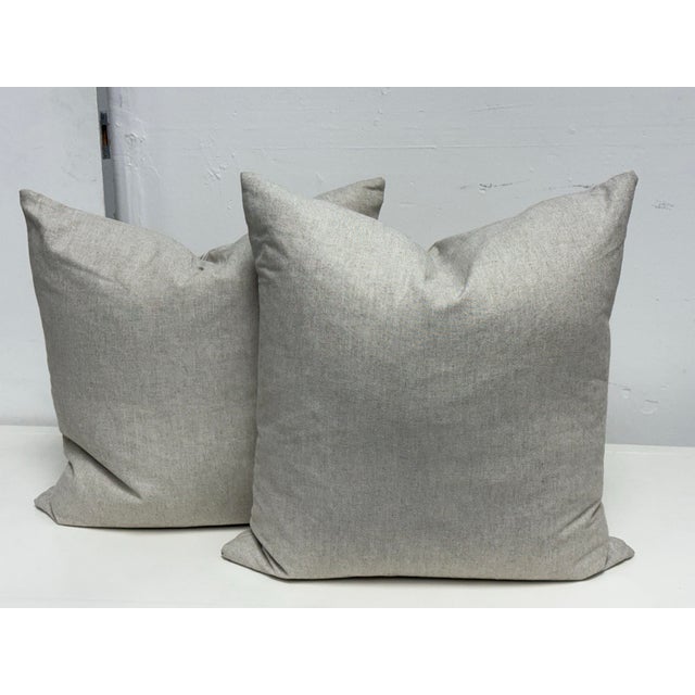 2020s Thom Filicia Home Collection Striped Border Decorative Pillows, Pair For Sale - Image 5 of 12