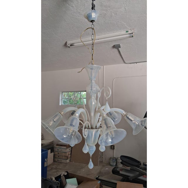 Mid-Century Modern Mid 20th Century Mid Century Modern Murano Glass Venetian Chandelier - 6 Light For Sale - Image 3 of 3