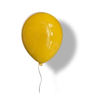 Marigold Yellow Glossy Ceramic Balloon Sculpture by ArtArsouf -Contemporary Handmade, Medium Size