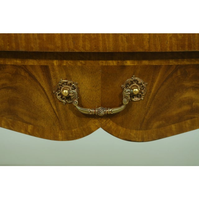 2000 - 2009 Maitland Smith Large Demi Lune Mahogany 1 Drawer Console Table For Sale - Image 5 of 11