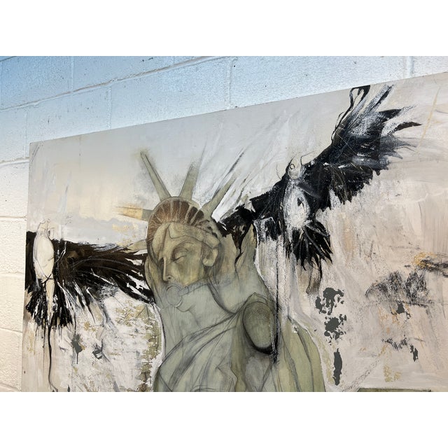 Mid 20th Century Unique Statue of Liberty Mixed-Media Contemporary Artwork For Sale - Image 4 of 11