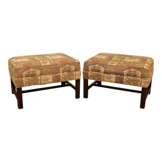 Ethan Allen Chippendale Style Ottomans - a Pair For Sale