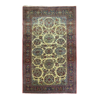 Zabihi Collection Antique Persian Kashan with Animal Border - 4'3" x 6'6" For Sale
