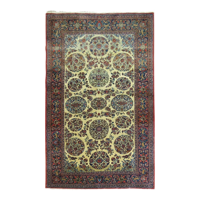 Zabihi Collection Antique Persian Kashan with Animal Border - 4'3" x 6'6" For Sale