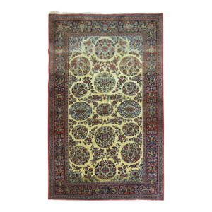 Zabihi Collection Antique Persian Kashan with Animal Border
