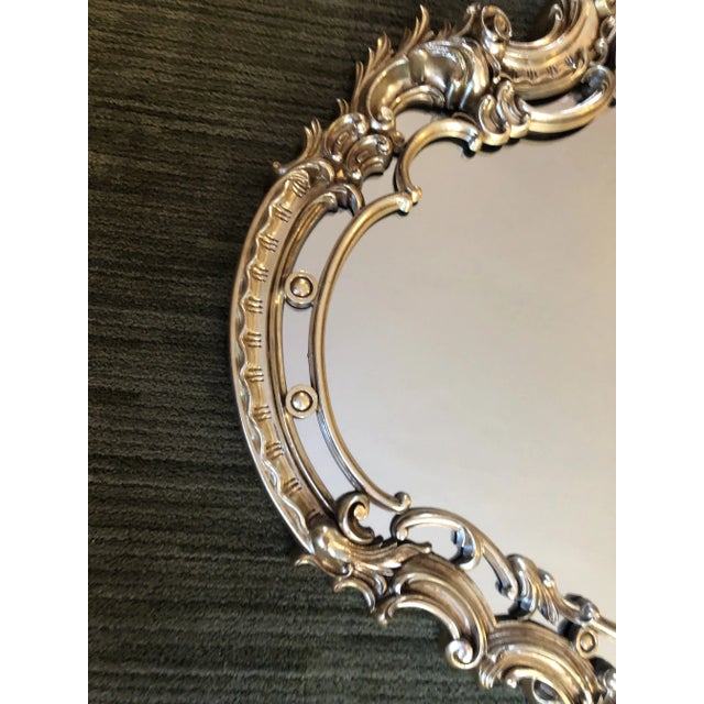 Vintage Ornate Hollywood Regency Gilt Composite Oversized Mirror by Basset For Sale - Image 11 of 11