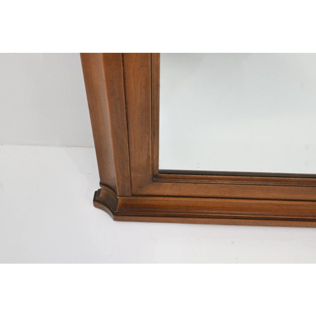 Kindel Neoclassical Regency Style Cherry Wood Wall Mirror With Pierced Gallery For Sale - Image 10 of 13