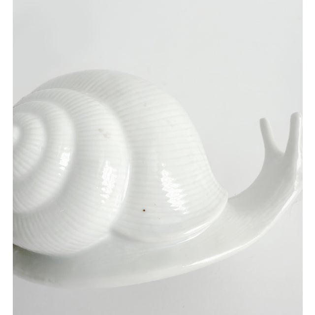 Vintage White Ceramic Snail Family Figurine Cottagecore - Large For Sale - Image 9 of 9