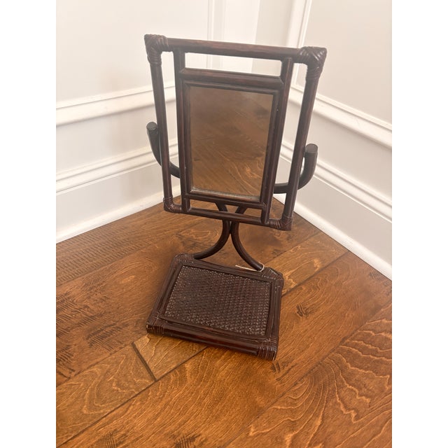 Vintage Rattan Bamboo Tabletop Mirror For Sale In Charleston - Image 6 of 6