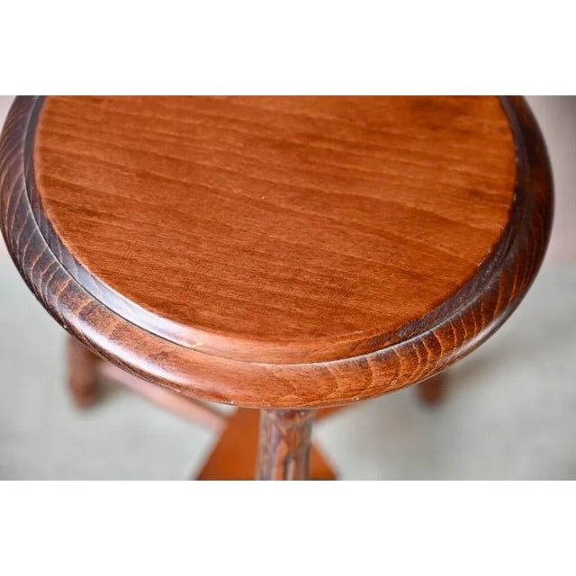 1940s Brutalist Tripod Stool in Wood, 1940s For Sale - Image 5 of 9