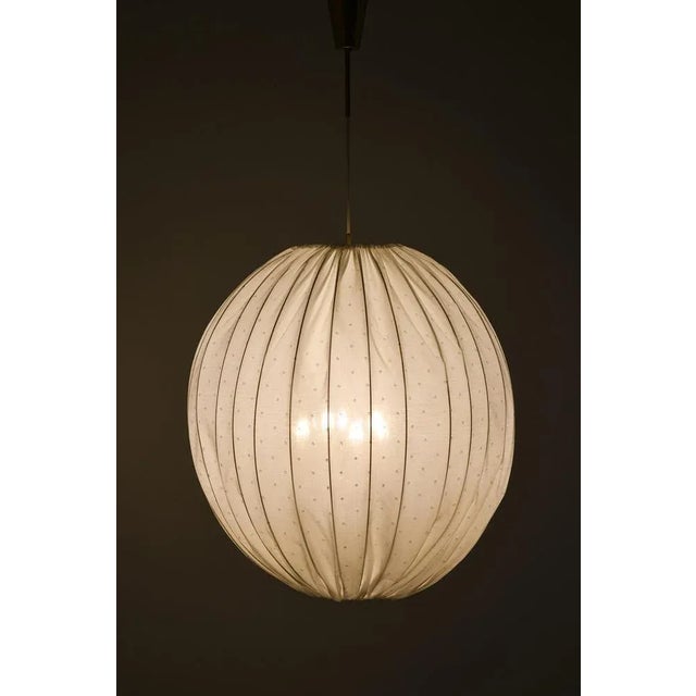 1960s Ceiling Lamp in Brass and White Fabric attributed to Hans-Agne Jakobsson, 1960s For Sale - Image 5 of 6