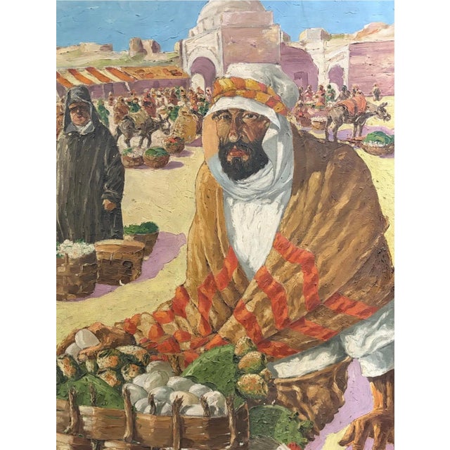 1900s Large Orientalist Oil Painting on Canvas Signed For Sale - Image 4 of 10