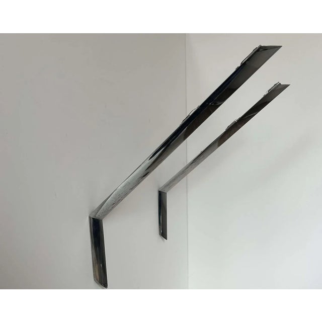 Vintage Wall Lights in Chrome Metal, France, 1970, Set of 2 For Sale - Image 9 of 12