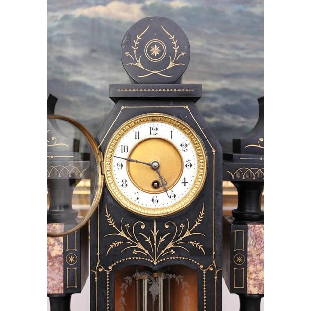 Antique Art Deco Clock Set, Set of 3 For Sale - Image 4 of 7