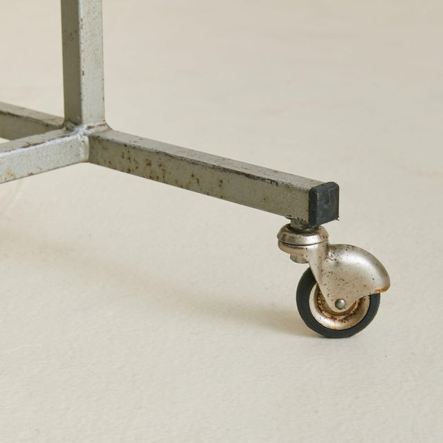 French Adjustable Metal Floor Mirror on Casters, 1940s - 2 Available For Sale - Image 4 of 18