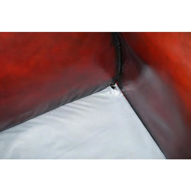 Reddish Brown Leather Sofa For Sale - Image 15 of 18