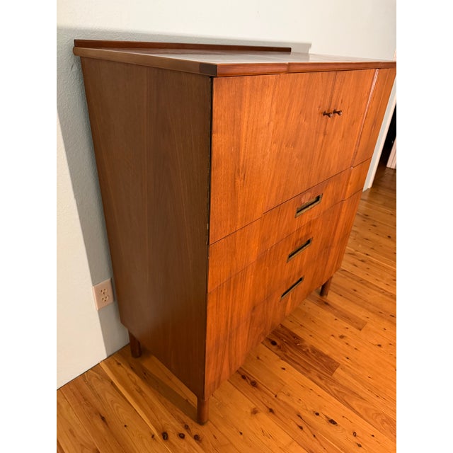 Mid-Century Modern 1960s John Widdicomb Mid Century Walnut Highboy Dresser For Sale - Image 3 of 7