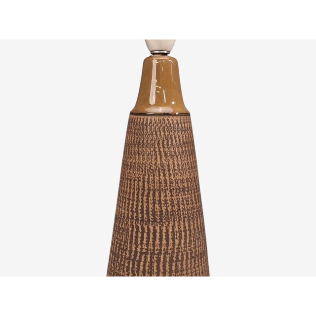 Ceramic 1960s Mid-Century Modern Hyllested Keramik, Large Rustic Table Lamp, Brown Stoneware For Sale - Image 7 of 11