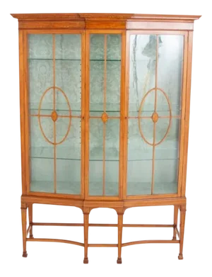 Sheraton Revival Display Cabinet in Satinwood, 1880