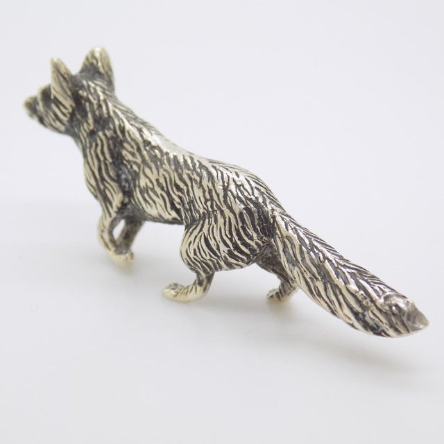 Silver Vintage Italian Handmade Silver Fox Figurine, 1960s For Sale - Image 8 of 14