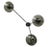 Italian flush mount with three smoky Murano glass shades carefully hand blown with bubbles inside the glass using...