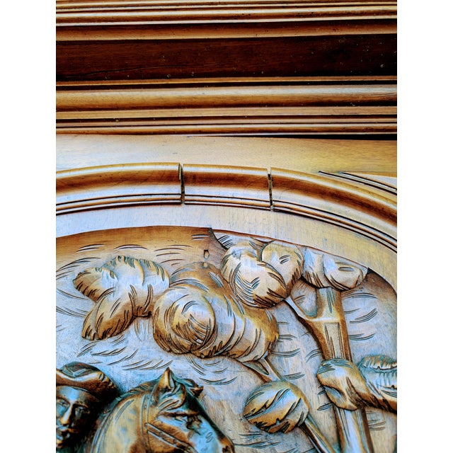Wood Antique French Renaissance Revival Huntsman Buffet or Server For Sale - Image 7 of 12
