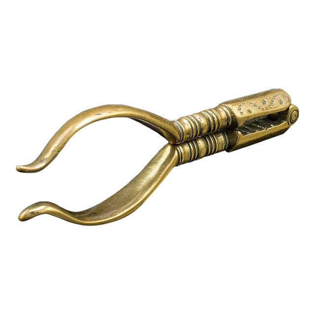 1800's Small Pair of Antique English Brass Pistachio Nutcrackers For Sale