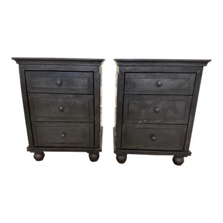 2010s Restoration Hardware Annecy Collection Zinc Wrapped Nightstands (A Pair) For Sale