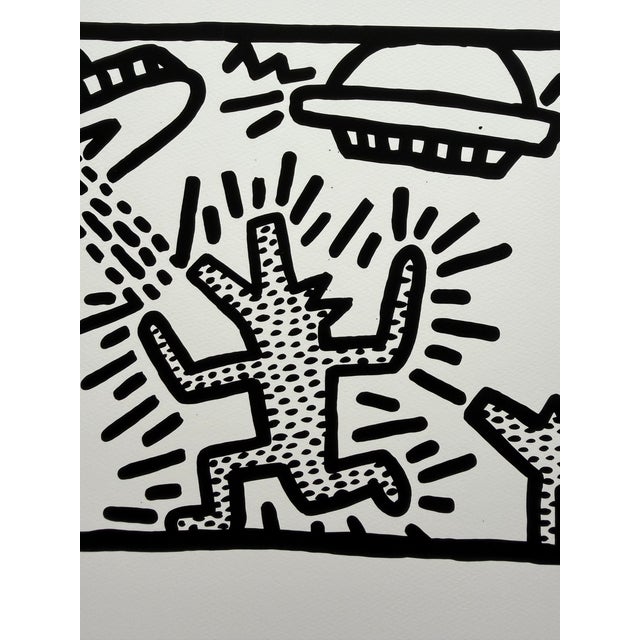 Keith Haring (1958-1990), Untitled, 1982 (Dogs With UFO's), Copyright Keith Haring Foundation, Licensed by Artestar New York, Printed in the Uk For Sale - Image 6 of 9