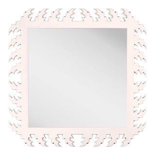 Fleur Home Audubon Square Mirror in Frosted Petal, 48x48 For Sale