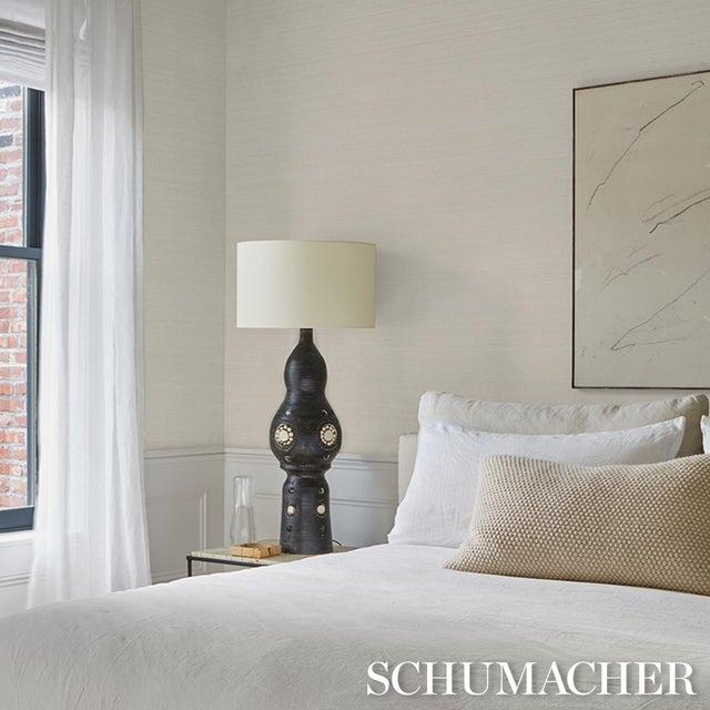 SAMPLE - Schumacher Musa Abaca Wallpaper In Ivory For Sale In New York - Image 6 of 7